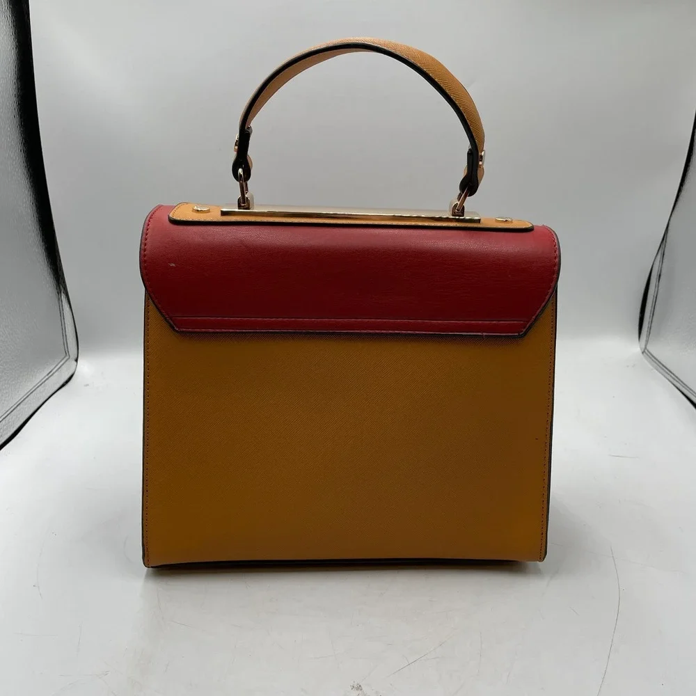Dune London Bag Womens Rust Red Chestnut Leather Inner Pocket Top Handle Handbag